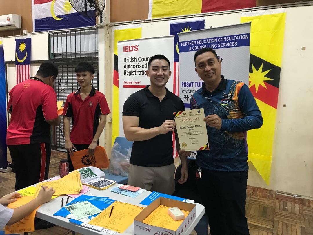 University admission booth set up at education fair